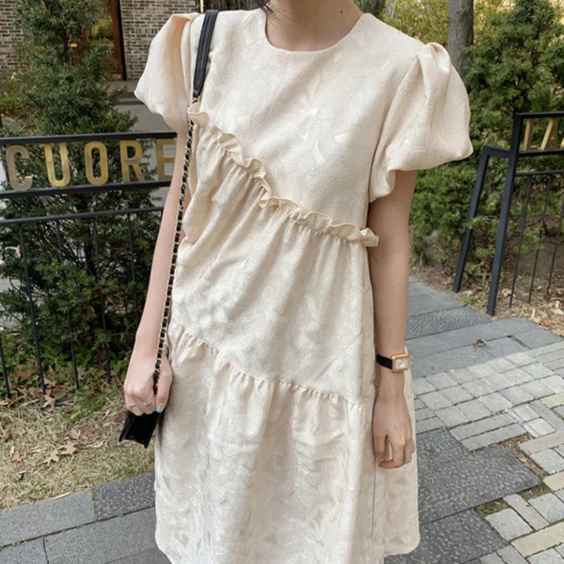 Женское Повседневное платье макси [EWQ] свободное тонкое элегантное с оборками и