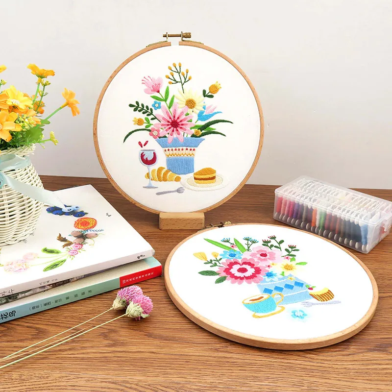 

1PC Embroidery Kit Flowers Pattern DIY Handmade Craft Set Cross Stitch Needle Kit