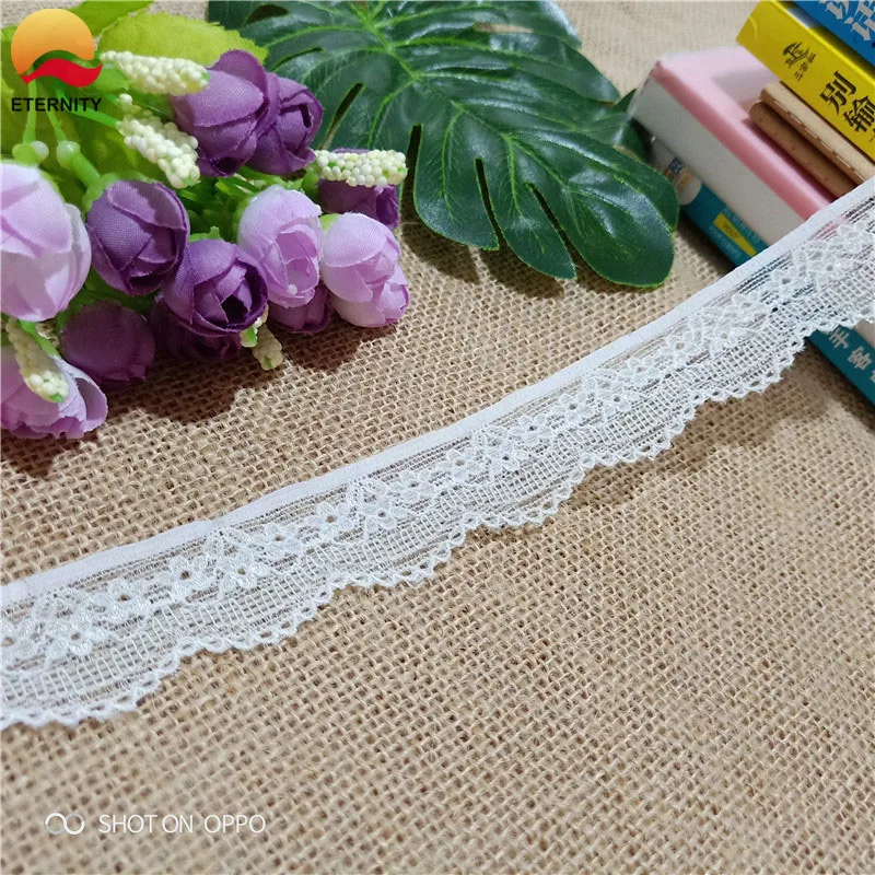 

7-5 3.2CM S1239 White Elastic Lace Underwear Floral Border Trim