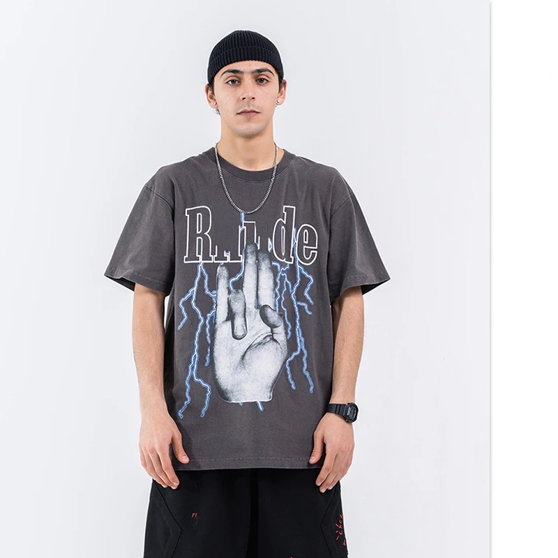 2020 Мужская футболка с молнией летняя хлопковая свободная коротким рукавом