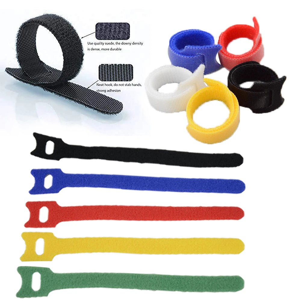 Набор из 100 штук многоразовых нейлоновых кабельных замков с клеевым слоем для организации электрических проводов и крепления проводов. Регулируемый держатель.