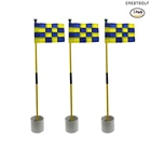 CRESTGOLF 3 комплу.. флагшток для гольфа на заднем дворике, зеленый Тренировочный Набор-клюшка для гольфа, флаг для гольфа, клюшка для гольфа.