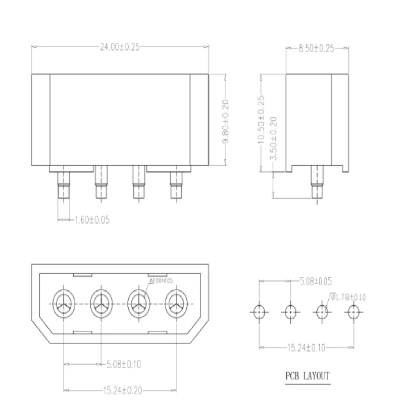 5 шт. большой 4 p разъем шаг 08 мм питания прямой контактный |