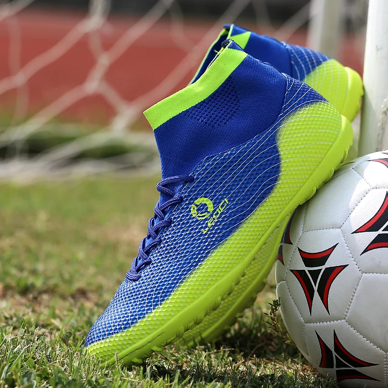 Мужские кроссовки для тренировок с высоким берцем футбольные бутсы подошвой AG