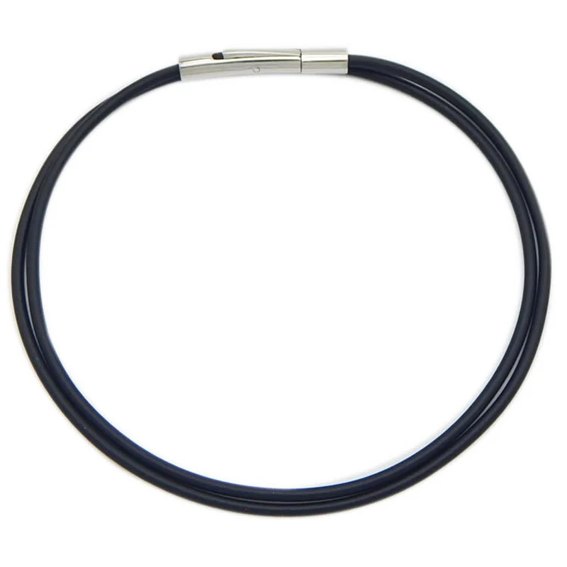 40/45/50/55/60cm Black Rubber Cord String Rope Chain with Metal Buckle Clasp for Jewelry finding Making necklace bracelet | Украшения и