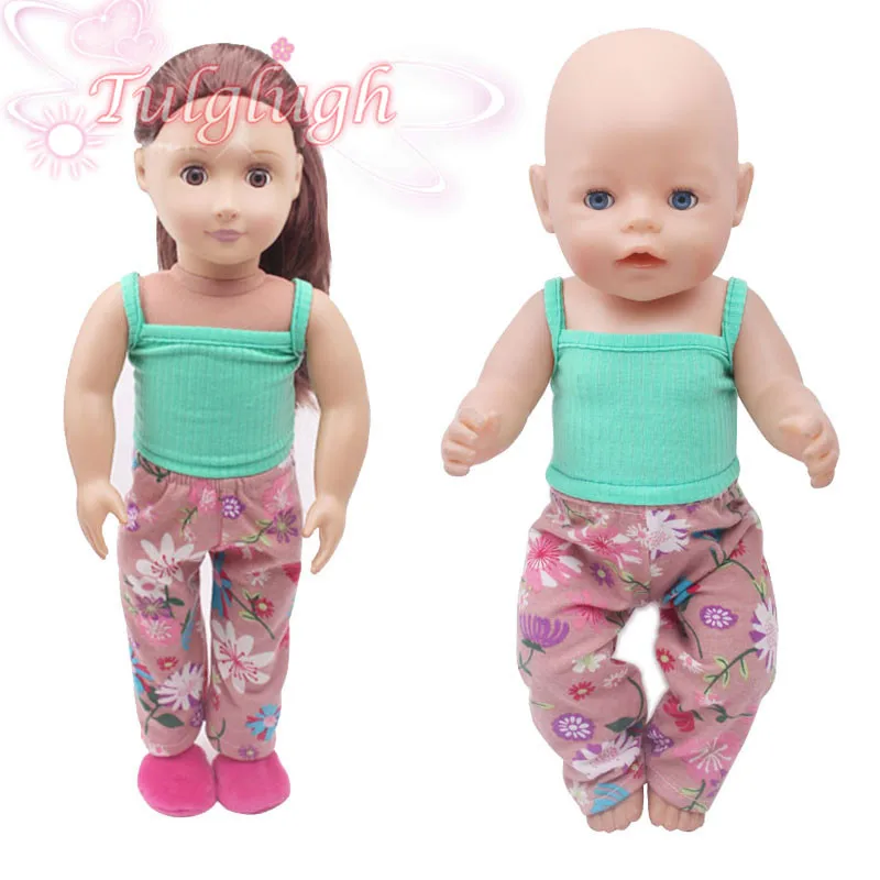 Костюм-брюки летний цветочный с лямкой на шее 43 см 2 шт./лот | Игрушки и хобби