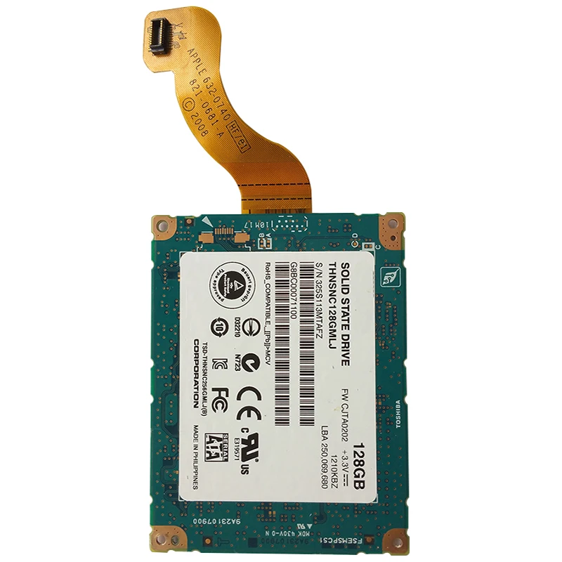 1 8 дюйма SATA LIF 128 Гб ssd диск и кабель для apple macbook air a1304 mc 233 234 mb543 Замена HS12UHE|Внешние