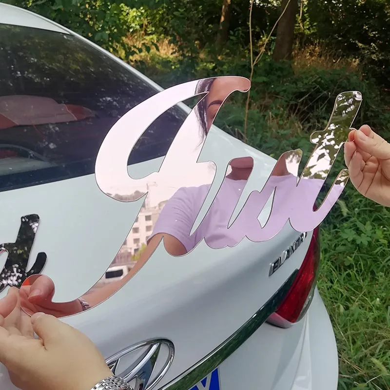 Индивидуальный зеркальный розовый золотой знак с именем персонализированные