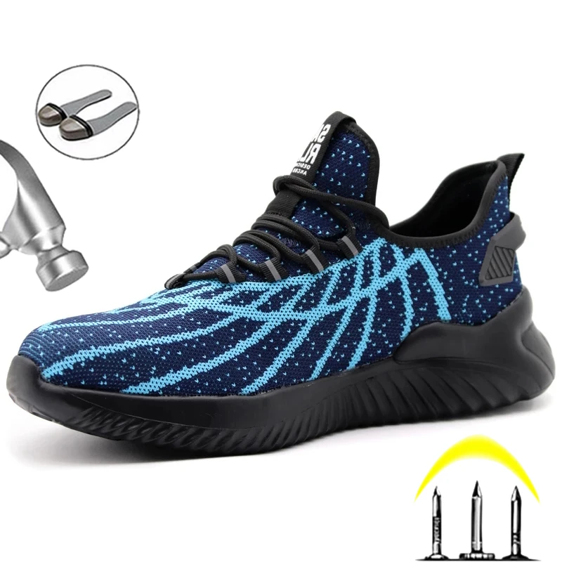

New Work Shoes Sneakers Indestructible Shoes Puncture-Proof Safety Shoes Men Steel Toe Shoes Work Boots Lightweight Men Boots