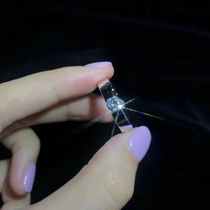 Классические мужские обручальные кольца YANHUI с цирконием в 1 карат мужское кольцо