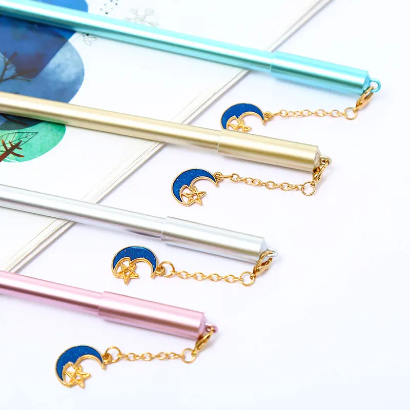 12 шт./компл. Творческий Винтаж Луна Звезды кулон гелевые ручки синего цвета милая