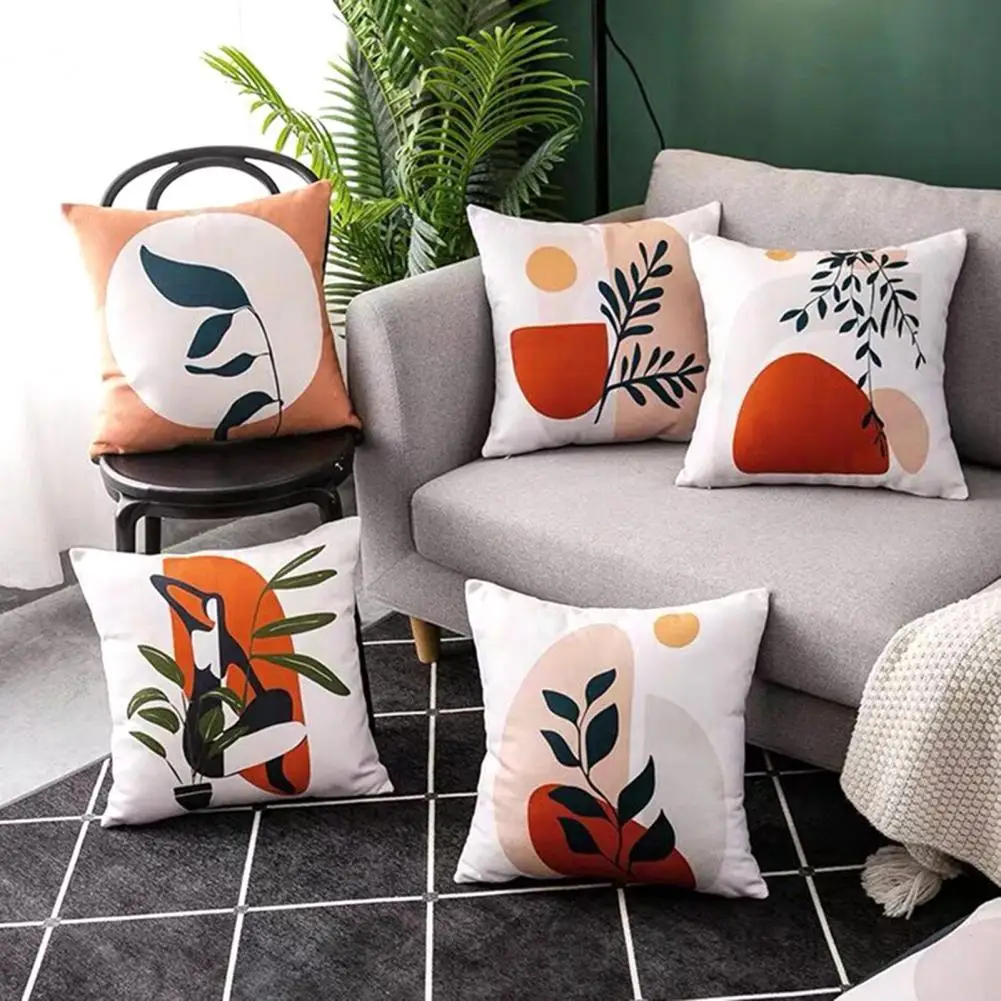 

Nordic Style Printed Plant Rainbow Cushion Cover Pillow Case Sofa Home Decor