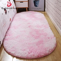 bubble kiss oval plush carpets for living room fashion pink rugs bedside long pile anti slip floor mats home decoration foot pad