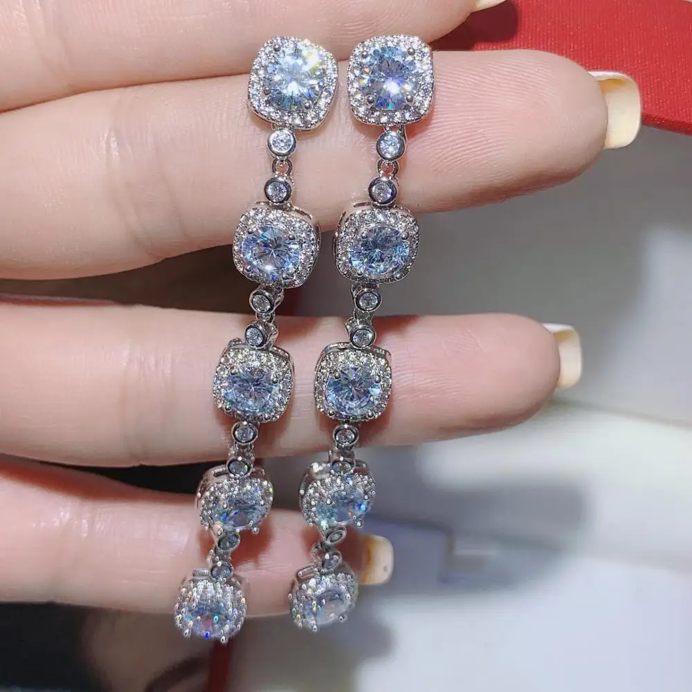 

HIBRIDE Charms Drop Earring For Women Long Water Drop Wedding Party Cubic Zircon Party Accessories High Jewelry Addiction E-699