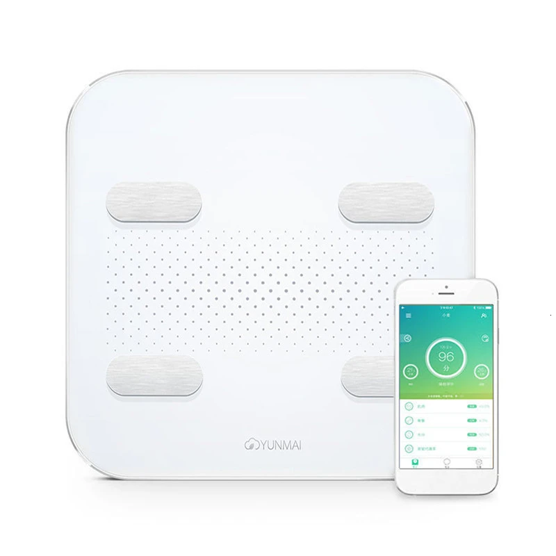 Xiaomi youpin Yunmai Color2 Интеллектуальный Bluetooth весы для тела и жира Смарт-приложение весы для жира светодиодный дисплей Usb нагрузки Android и Ios