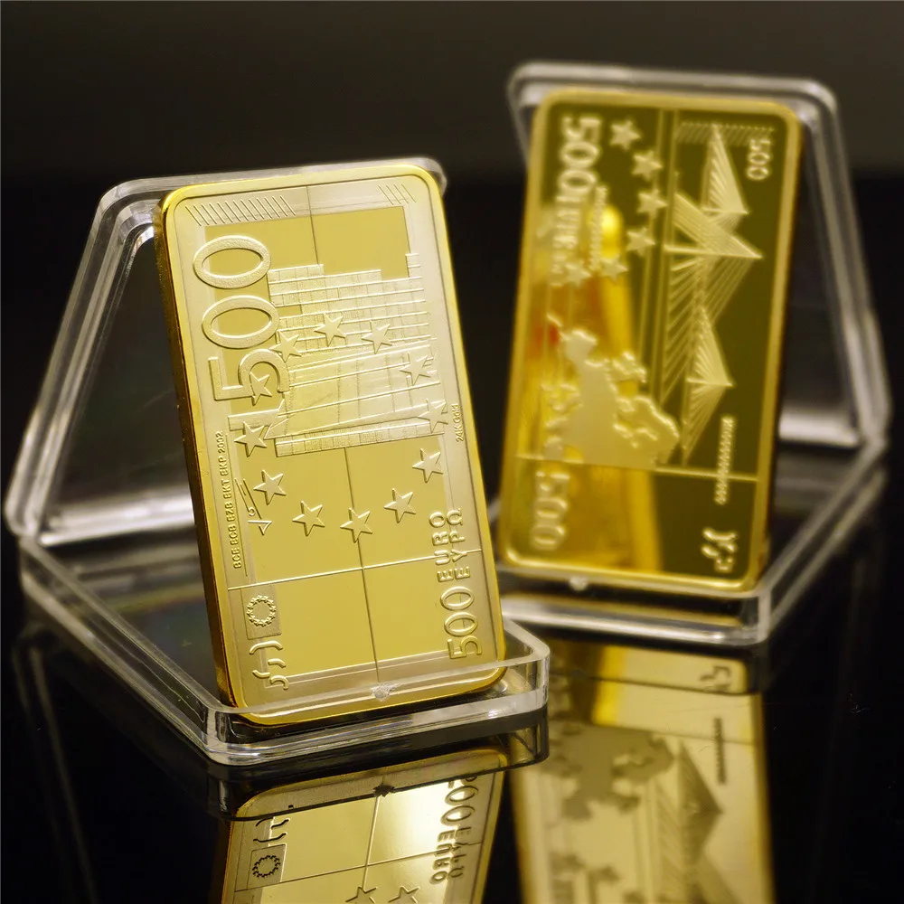 European 500 Euro Banknote 24K Gold Souvenir Bullion Bar Coin Festival Gifts Collection | Дом и сад