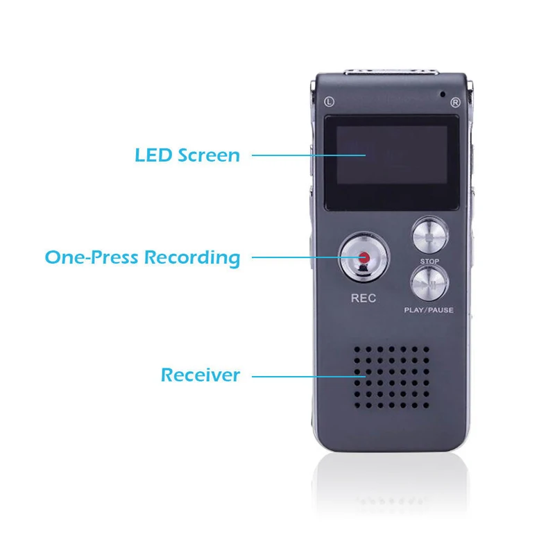 Миниатюрный цифровой диктофон 8 ГБ звуковой аудио mp3 плеер USB Перезаряжаемый