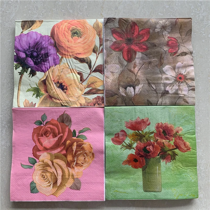 Декупаж Свадьба винтажная салфетка бумага элегантная ткань цветок розовый