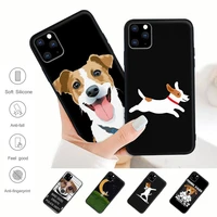 jack russell terrier dog black rubber mobile phone case for iphone 12 11 pro max xs x xr 7 8 6 6s plus 5 5s se 2020 cover
