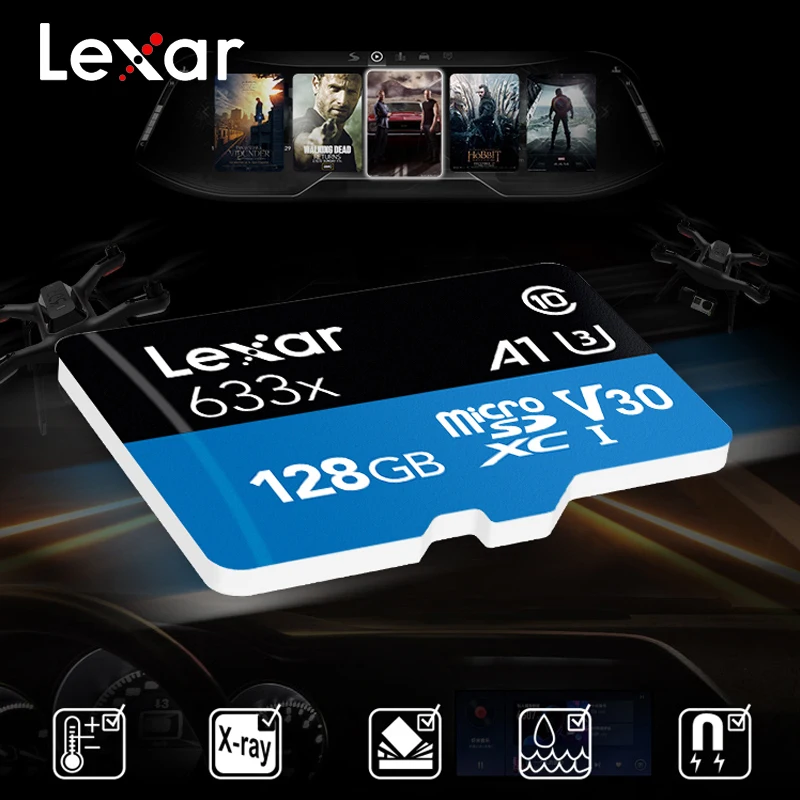 Карта памяти Lexar 633x microsd 512 ГБ 256 128 64 microSDXC/SDHC U3 32 U1 класс 10 карта для