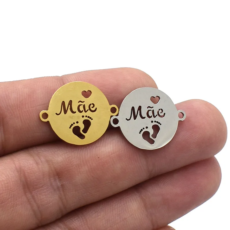 

5Pcs Fashion Stainless Steel Pendant Commemorate parents Pendant For DIY Necklace/Bracelet Connectors Jewelry Making Supplies