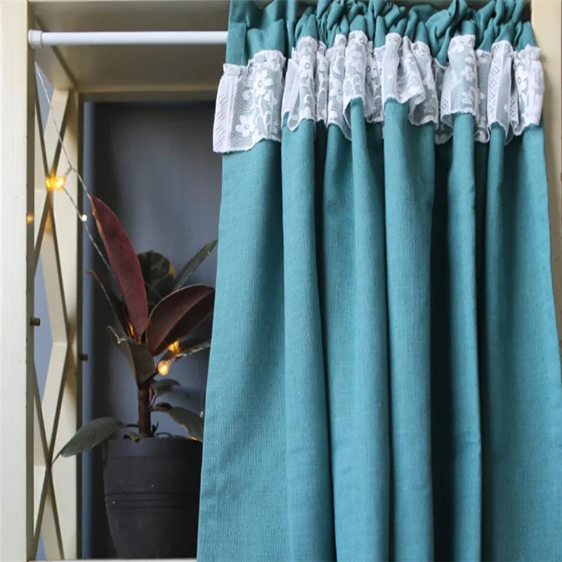 Бесплатная доставка пасторальная льняная полукружевная занавеска для кофе и чая