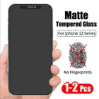 Защитное стекло без отпечатков пальцев для iphone 11, 12, 7, 8, 6, 6s Pro, XS Max, plus, матовое закаленное, 12 шт.