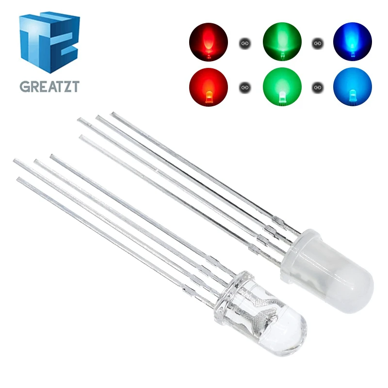 GREATZT 20 шт. 5 мм RGB LED общий катод/общий анод трехцветные излучающие диоды f5