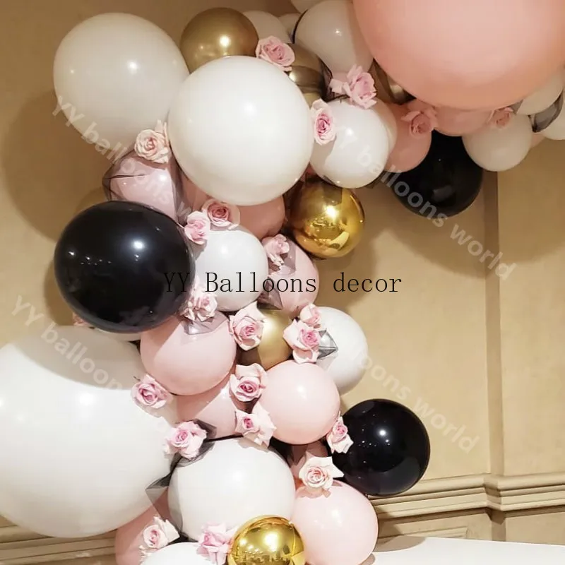 Adf01 арочный комплект Macaron серый розовый черный золотой Baby1st с днем рождения
