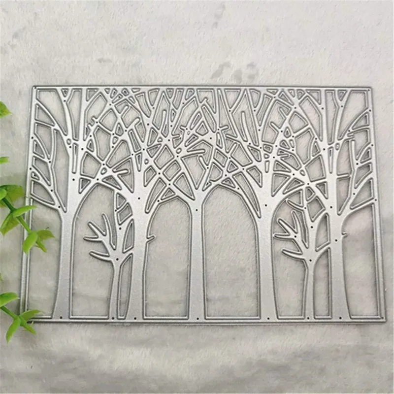 Nice Tree Cutting Dies background Metal Stencils For Card Making Decorative Embossing Suit Paper Cards Stamp DIY | Дом и сад