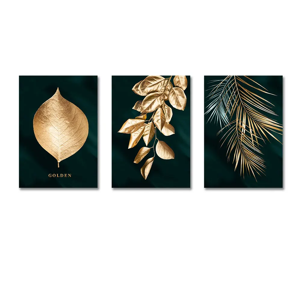 

Luxury Art Golden Leaves Canvas Painting Fashion Posters and Prints Modern Pictures For Living Room Wall Art Home Decoration