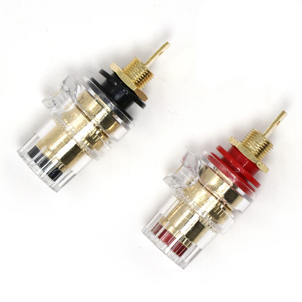 4 шт позолоченная латунная Винтовая клемма с гнездом вилка типа банан |