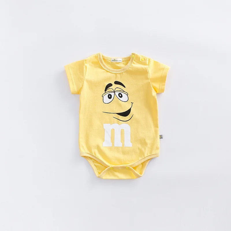 2020 Infant Clothes NewBorn Baby Rompers Letter M Clothing Costumes Cartoon Funny Face Printing Kids Jumpsuit Boys Clothes images - 6