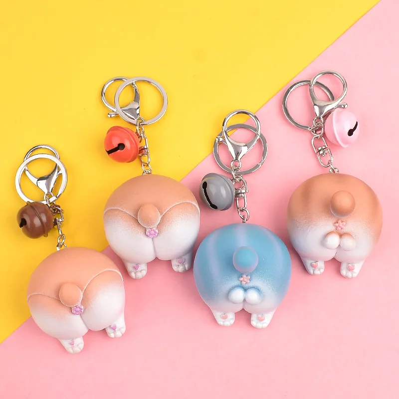 Kawaii милые брелоки забавные корги и кошки игрушки на цепочке для ключей сумка
