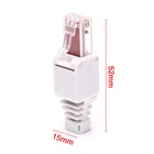 Разъемы Ethernet без обжима, 1 шт., высокое качество, без инструментов, прозрачная головка, разъем CAT6 RJ45