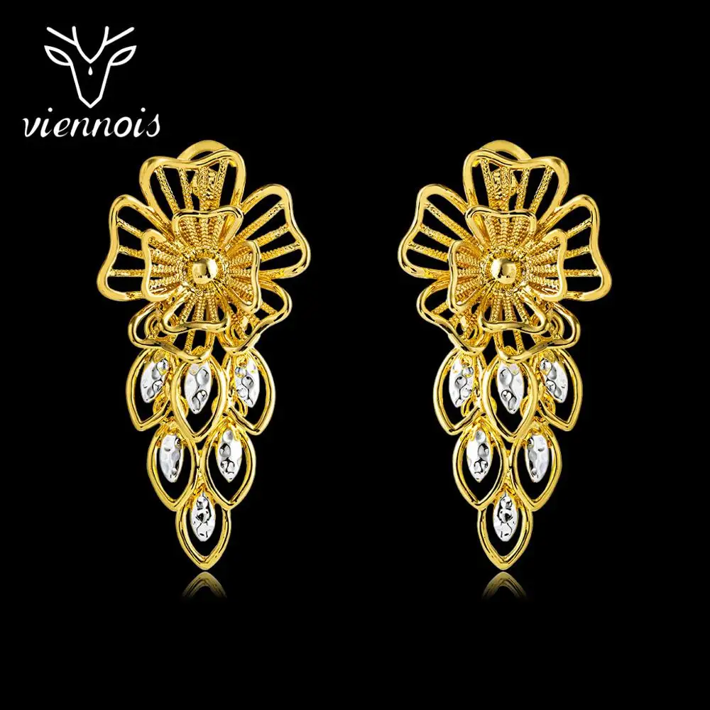 Viennois модные золотые/розовые золотые серьги с цветком для женщин роскошные