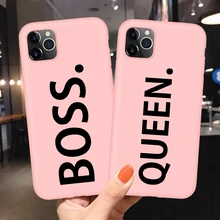 Чехол для телефона с надписью Queen & Boss пары iPhone 5 5S SE Ультра мягкий