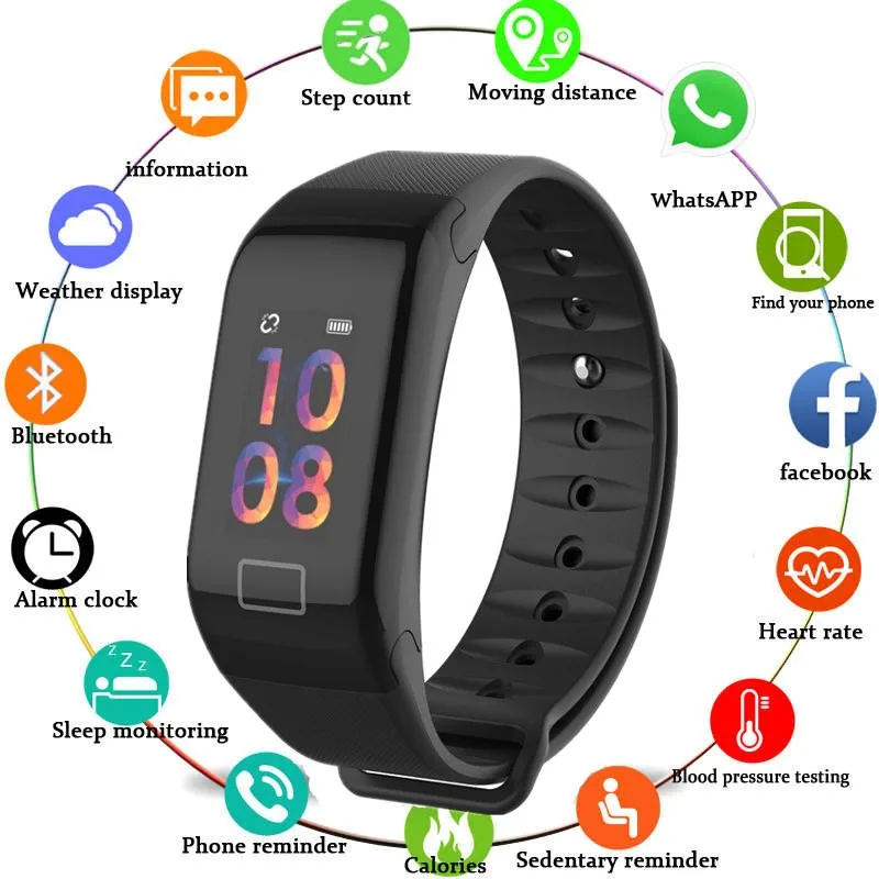 Спорт F1 Smartband браслет здоровье фитнес трекер часы пульсометр умный Браслет