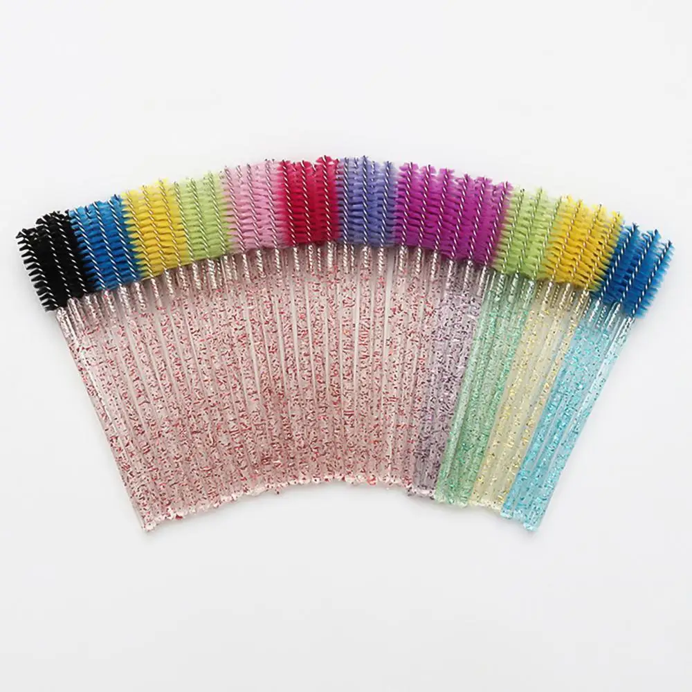 

50Pcs Women Eyelash Brushes Nylon Head Disposable Crystal Rod Beauty Makeup Tool