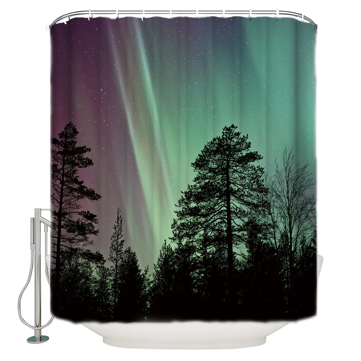Водонепроницаемый полиэстер ткань занавеска для душа Аврора пейзаж душа|Шторы