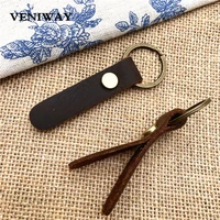 veniway first layer cowhide key chain pendant gift leather car key chain buckle retro crazy horse leather moto keychain holder
