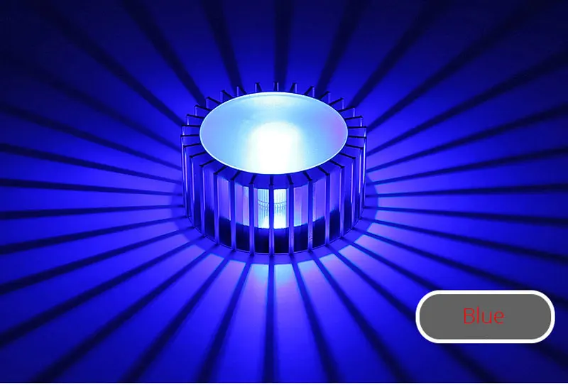Blue Точечный светодиодный rgb пятно света rgb LED-светильник светодиодный спот он 3 ватт проход Светильник Красочные коридор лампа прихожей светильник поверхностного монтажа - Испускаемый цвет: Blue