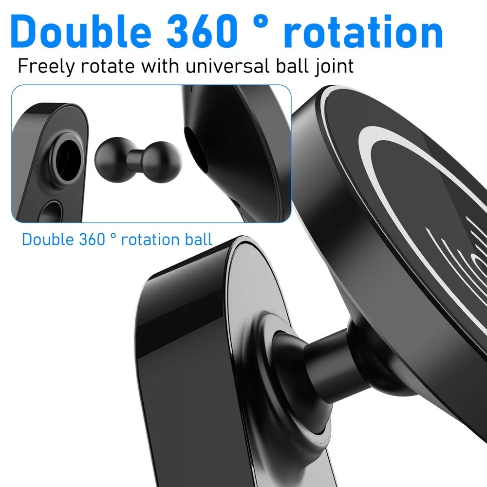 magnetic wireless car charger mount stand for iphone 12 mini 12 pro max for magsafe 15w fast wireless charger car phone holder free global shipping