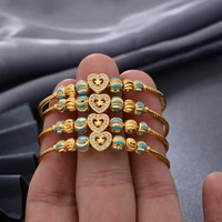 4pcslot dubai gold baby bangles child bracelet for kids heart children jewelry baby child gift super friday