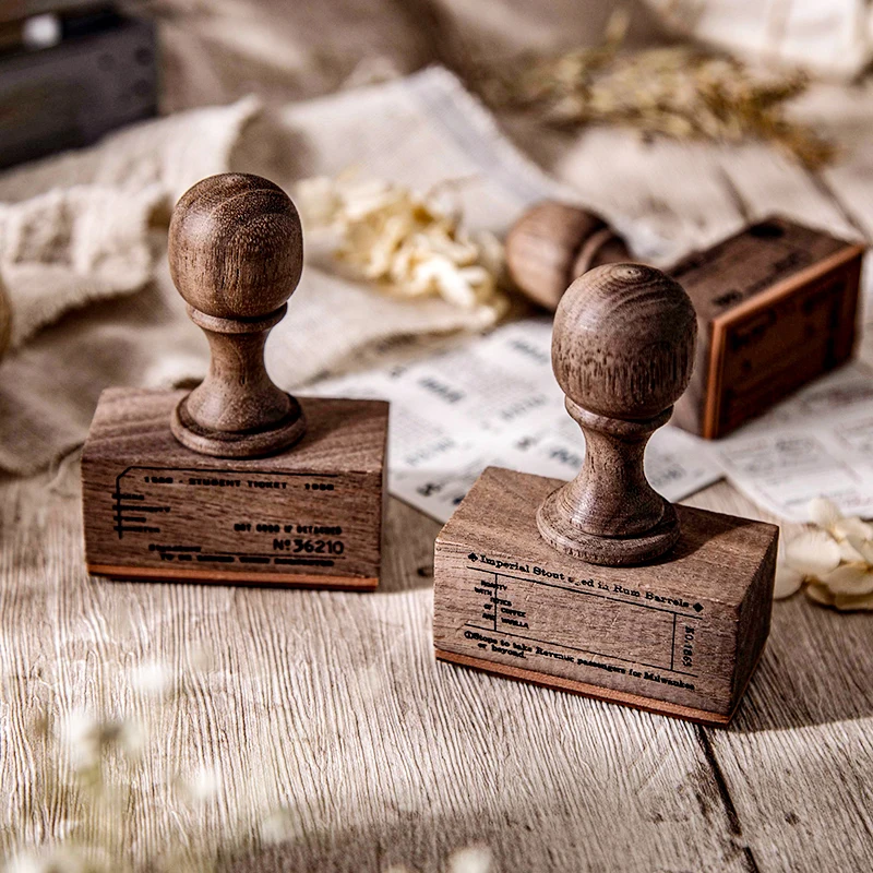 

TIANZI Vintage Bill Tree Wooden Rubber Stamps Set Diy Rubber Stamp For Card Making Scrapbooking School Stationery Handle Stamp