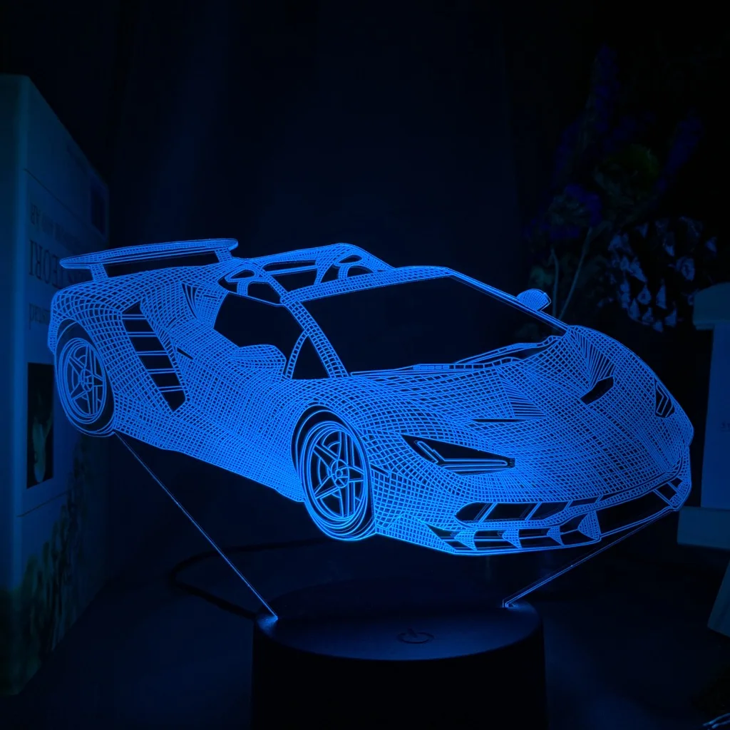 

3d Illusion Lamp Sports Car Nightlight for Child Bedroom Decor Color Changing Atmosphere Event Prize Led Night Light Supercar