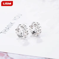 fashion leaf ear buckle temperament personality silver plated jewelry simple design earring