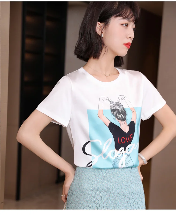 

Women's T-shirt Print T-shirts O-neck Tees Fashion Top Short Sleeve Tshirt Plus Size Casual Tops Loose Cotton Lady T Shirt 20080