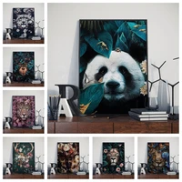 diy 5d poured glue diamond painting kit scalloped edge panda tige lion deer nordic style full round embroidery mosaic room decor