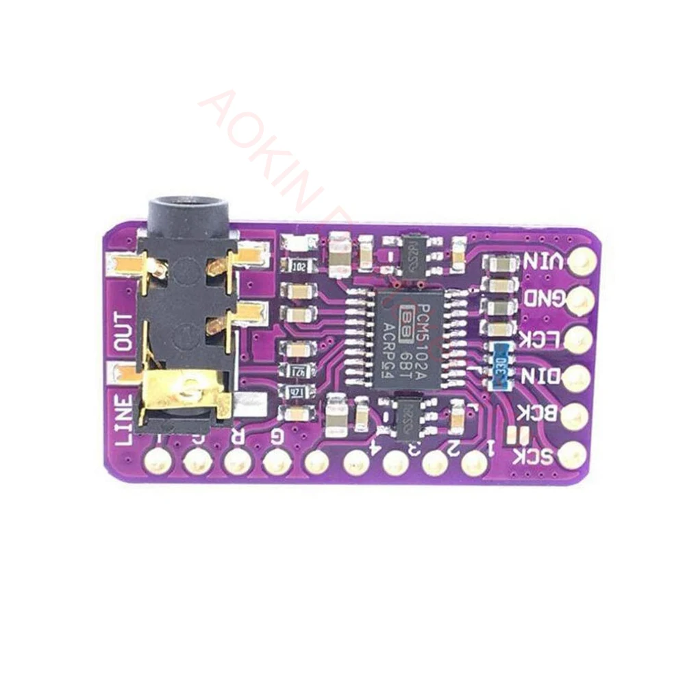 Плата DAC декодера интерфейса I2S PCM5102A модуль плеера для Raspberry Pi pHAT плата формата